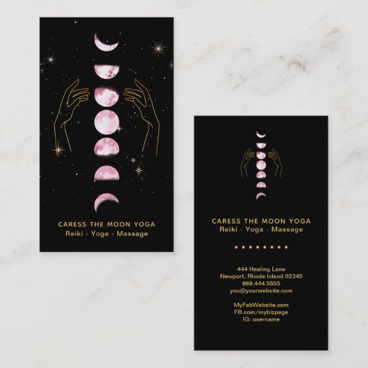 *~* Kort PINK Monfase + Hands Celestiale ster Visitekaartje (Voorkant / Achterkant)