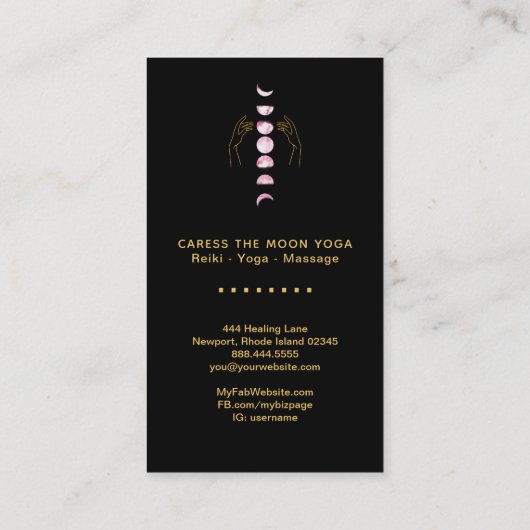 *~* Kort PINK Monfase + Hands Celestiale ster Visitekaartje (Achterkant)