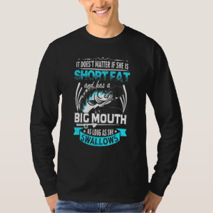 Kort vet en een grote mond Gevist slikken T-shirt