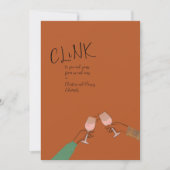 Kort voor vakantieviering – “Klink” wijn glas proo (Voorkant)