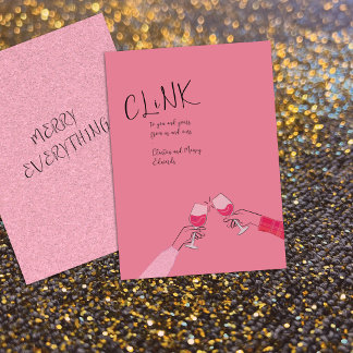 Kort voor vakantieviering – “Klink” wijn glas proo