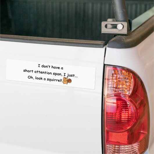 Korte aandacht Span Squirrel Funny Bumpersticker (Op Truck)