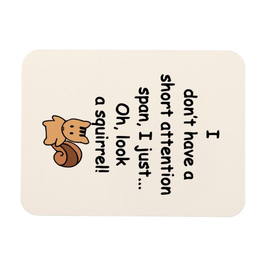 Korte aandacht Span Squirrel Funny Flexible Magneet (Horizontaal)
