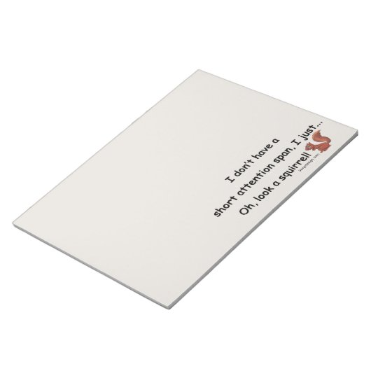 Korte aandacht Span Squirrel Funny Gray Notitieblok (Schuin)