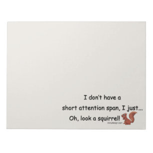 Korte aandacht Span Squirrel Funny Gray Notitieblok