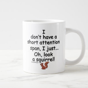 Korte aandacht Span Squirrel Funny Grote Koffiekop