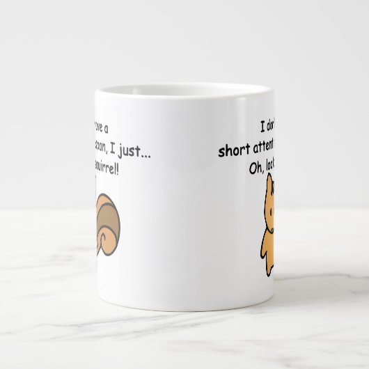 Korte aandacht Span Squirrel Funny Grote Koffiekop (Voorkant)