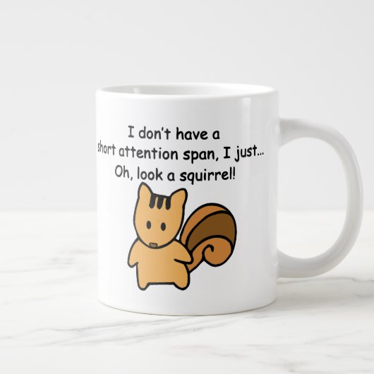 Korte aandacht Span Squirrel Funny Grote Koffiekop (Rechts)