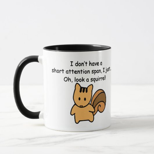 Korte aandacht Span Squirrel Funny Mok (Links)