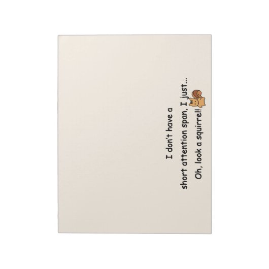 Korte aandacht Span Squirrel Funny Notitieblok (Linkerzijde)