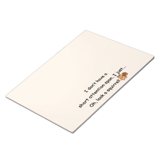 Korte aandacht Span Squirrel Funny Notitieblok (Schuin)