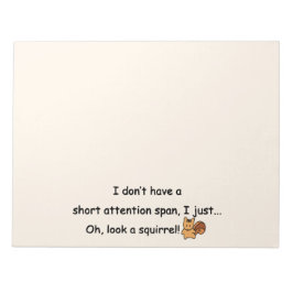 Korte aandacht Span Squirrel Funny Notitieblok
