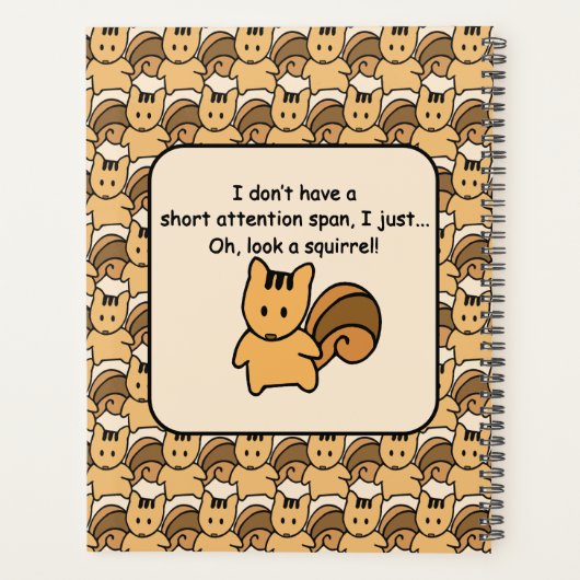 Korte aandacht Span Squirrel Funny Planner (Achterkant)