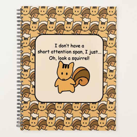 Korte aandacht Span Squirrel Funny Planner (Voorkant)