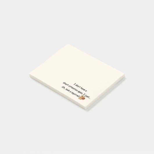 Korte aandacht Span Squirrel Funny Post-it® Notes (Schuin)