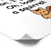 Korte aandacht Span Squirrel Funny Poster (Hoek)