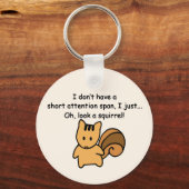 Korte aandacht Span Squirrel Funny Sleutelhanger (Achterkant)