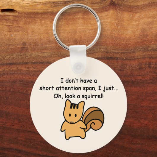 Korte aandacht Span Squirrel Funny Sleutelhanger (Achterkant)