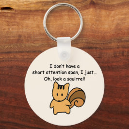 Korte aandacht Span Squirrel Funny Sleutelhanger