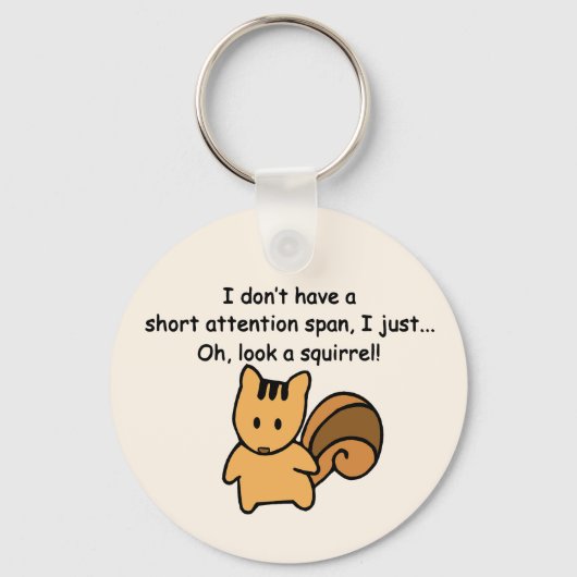 Korte aandacht Span Squirrel Funny Sleutelhanger (Achterkant)