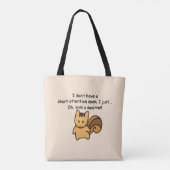 Korte aandacht Span Squirrel Funny Tote Bag (Achterkant)