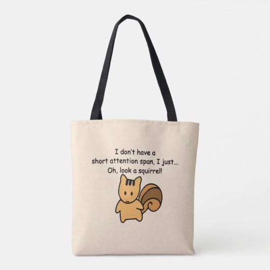 Korte aandacht Span Squirrel Funny Tote Bag (Achterkant)