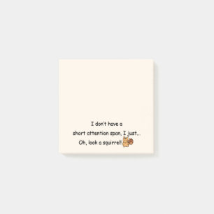 Korte aandacht Span Squirrel Humoureus Post-it® Notes