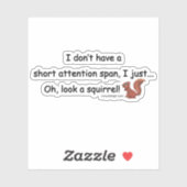 Korte aandacht spanwijdte eekhoorn contour cut sticker (Vel)