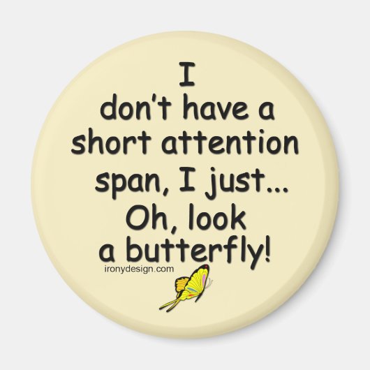 Korte aandacht Spanwijdte Vlinder geel Magneet (Voorkant)