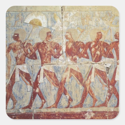 Korte afschilderij ter ere van Hathor Vierkante Sticker (Voorkant)