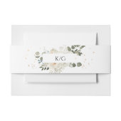 Korte bloemen botanische olievlekken uitnodigingen wikkel (Voorkant Voorbeeld)