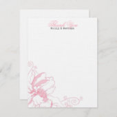 Korte bloemige platte trouw dankkaartjes kaart (Voorkant / Achterkant)