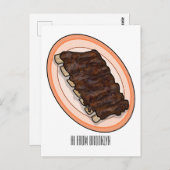 Korte cartoon illustratie briefkaart (Voorkant / Achterkant)