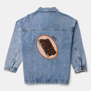 Korte cartoon illustratie denim jacket