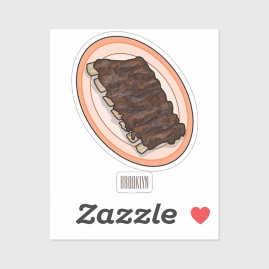 Korte cartoon illustratie sticker (Vel)