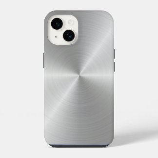 Korte cirkelvormige metalen textuur iPhone 14 hoesje