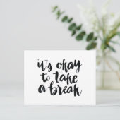 Korte citaten: Het is goed om een pauze in te lass Briefkaart (Staand voorkant)