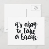 Korte citaten: Het is goed om een pauze in te lass Briefkaart (Voorkant / Achterkant)