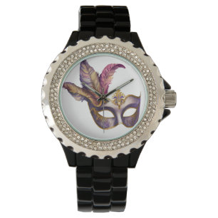 KORTE COLORED MARDI GRAS FACE MASKS HORLOGE