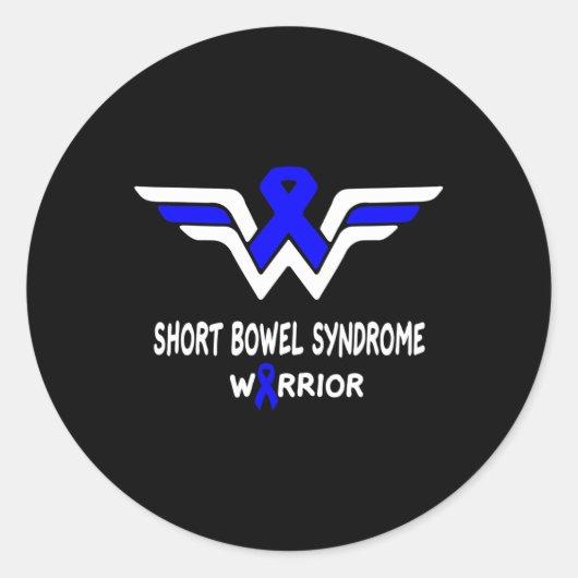 Korte-darmsyndroom bewustzijn Warrior Ondersteunin Ronde Sticker (Voorkant)