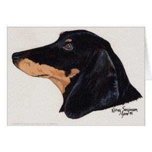 Korte draden, dachshund, acrylverf