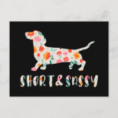 Korte en Sassy Dachshund bloemenhond Briefkaart (Voorkant)