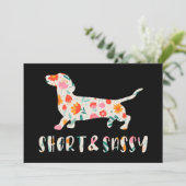 Korte en Sassy Dachshund bloemenhond Kaart (Staand voorkant)