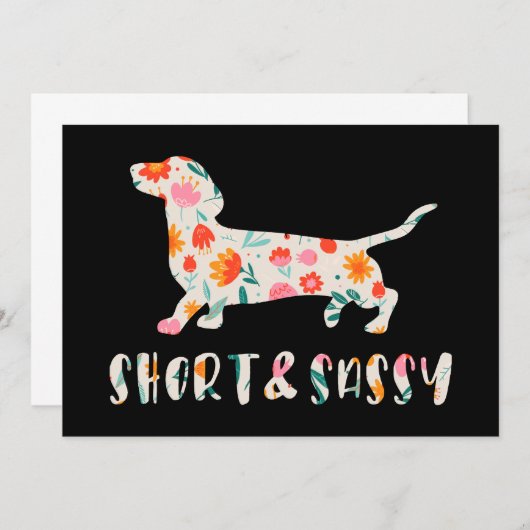 Korte en Sassy Dachshund bloemenhond Kaart (Voorkant / Achterkant)