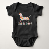 Korte en Sassy Dachshund bloemenhond Romper (Voorkant)