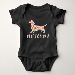 Korte en Sassy Dachshund bloemenhond Romper