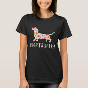Korte en Sassy Dachshund bloemenhond T-shirt