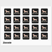 Korte en Sassy Dachshund bloemenhond Vierkante Sticker (Vel)