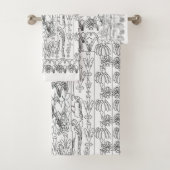 Korte en witte platte lijn 3 stuk bad handdoek (Insitu)