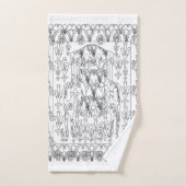 Korte en witte platte lijn 3 stuk bad handdoek (Handdoek)